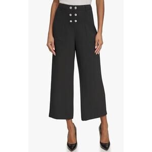 KARL LAGERFELD PARIS Women’s Button‎ Front Ankle Pant Black 16 NWT $109.00